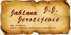 Jablana Jerotijević vizit kartica